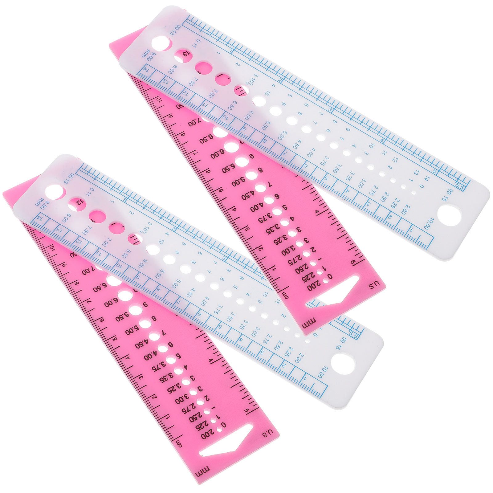 Sewing Gauge Ruler - 4-delige breinaaldmeter, plastic meetlaten, multifunctioneel, handige