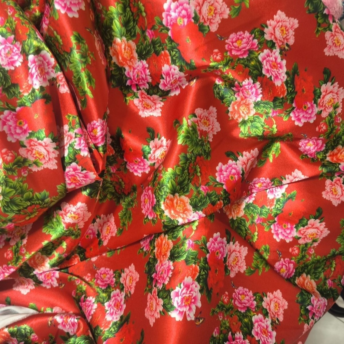 Sewing Textiles - Bloemenprint Acetaat Satijnen Stof Zijdezacht per